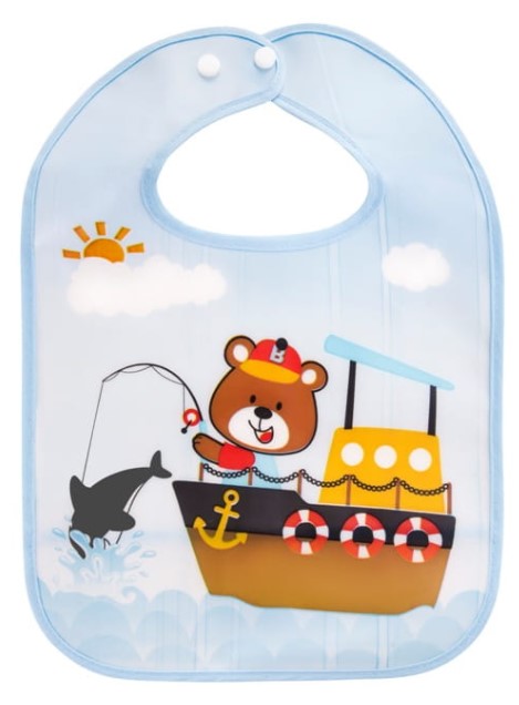 Plastový podbradník Macko Rybár (modrý)