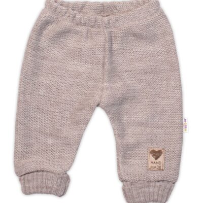 Pletené dojčenské nohavice Hand Made Baby Nellys, béžové, veľ. 80/86