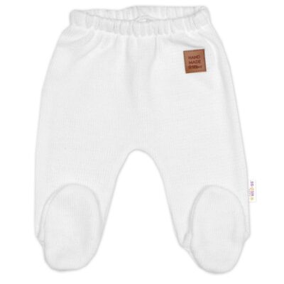 Pletené dojčenské polodupačky Hand Made, biele, veľ. 62