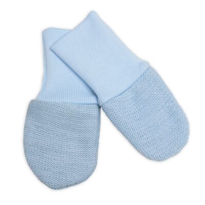 Pletené dojčenské rukavičky veľ. 56/68 - 1 pár, modrý melírok