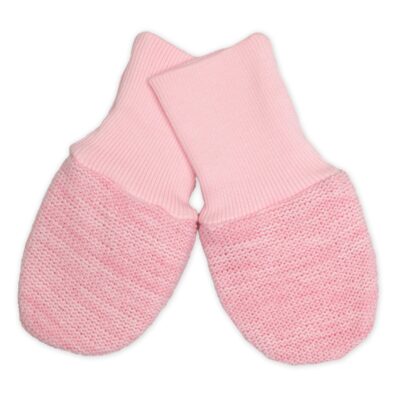 Pletené dojčenské rukavičky veľ. 56/68 - 1 pár, ružový melírok
