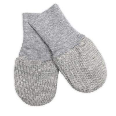 Pletené dojčenské rukavičky veľ. 56/68 - 1 pár, sivý melírok