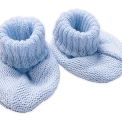 Pletené topánočky / capáčky STAR Hand Made Baby Nellys, modré, veľ. 68/74