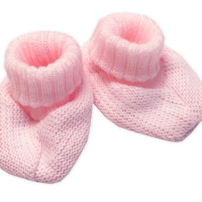 Pletené topánočky / capáčky STAR Hand Made Baby Nellys, ružové, veľ. 68/74