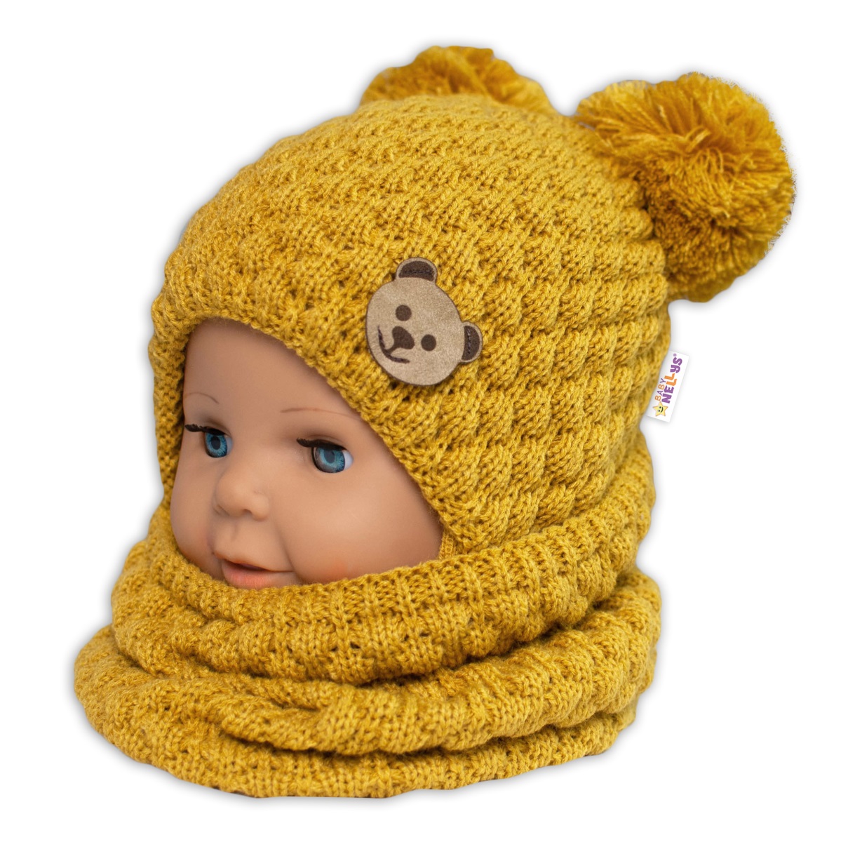 Pletený nákrčník/komín (horčicový)