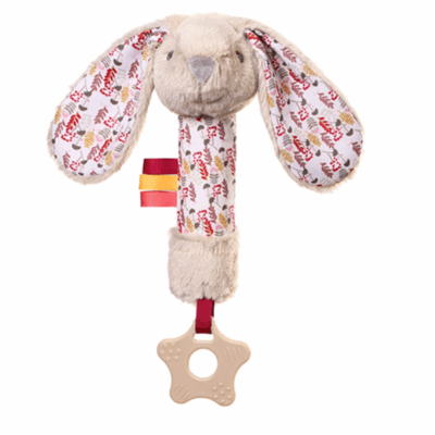 Plyšová hračka s pískatkom a hryzátkom RABBIT MILLY BabyOno, krémový