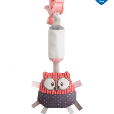 Canpol Babies: Plyšová sova s rolničkou (korálová)