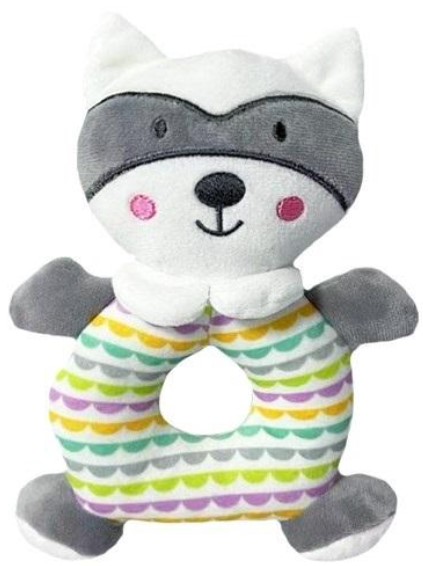 Plyšová hrkálka Mýval (sivá)