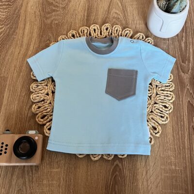 Polo tričko, krátky rukáv, bavlna, Mamatti, Dino park - modré, veľ. 80