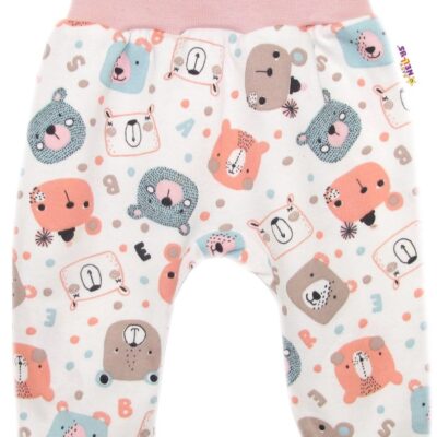 Polodupačky, bavlna Space Bear, Baby Nellys - pastel pudrová