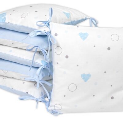 Polštářkový mantinel 6D, bavlna, I love Boy Baby Nellys, modrá/bílá