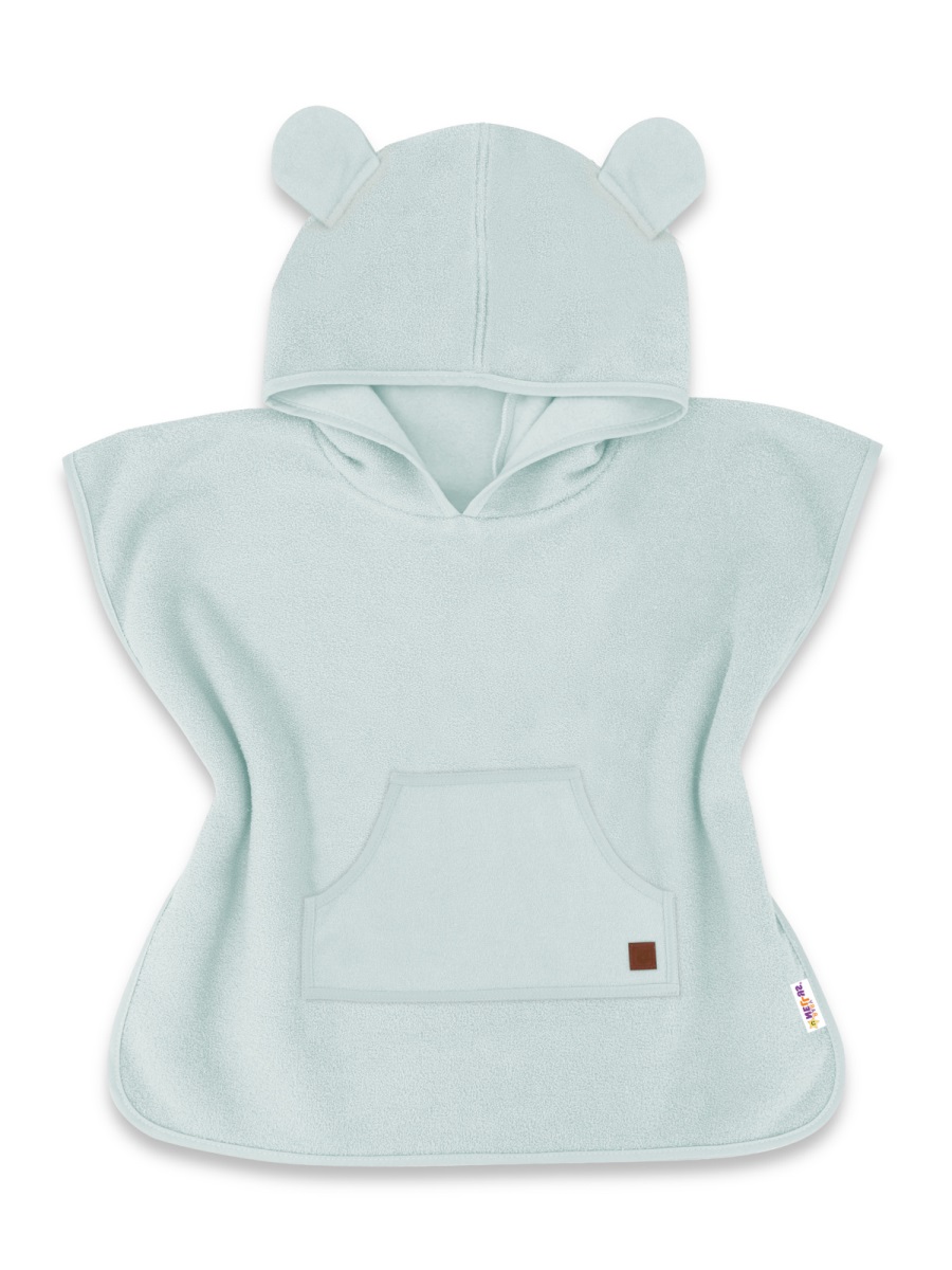 Pončo, župan s kapucňou pre deti Macko, Baby Nellys, mätový, veľ. 98/104