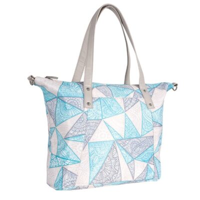 Prebaľovacia taška na kočík: Béžová/Tyrkys/Ornament