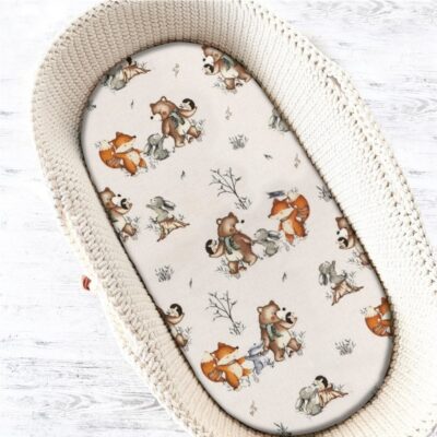 Prestieradlo do kočíka, koša, bavlna, Friends time - latte