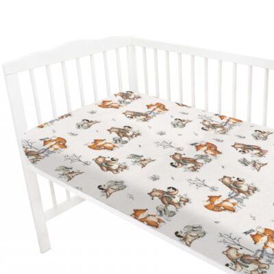 Prestieradlo do postieľky 140x70cm, bavlna, Friends time - latte