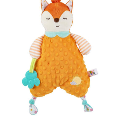 Prítulníček, maznáčik minky s hryzátkom Líška, oranžový