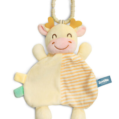 Prítulníček / maznáčik s klipom Sensillo, Kravička, smotanová