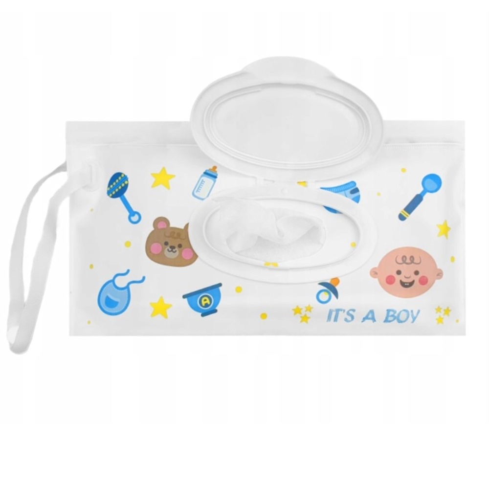Puzdro/obal na vlhčené obrúsky, It´s a boy - biela