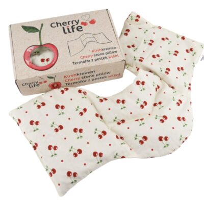 Ramenný nahrievací pás s čerešňovými kôstkami, termofor - Cherry life, ecru