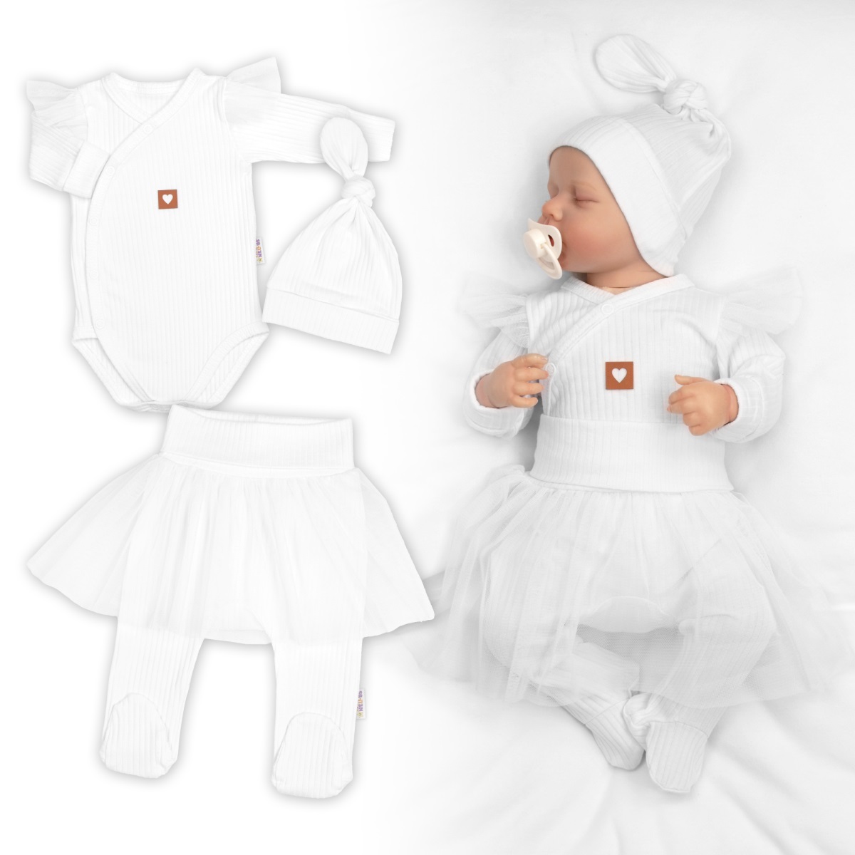 Rastúca súprava 3D Lux, Sweet Angel - biela, 68/74