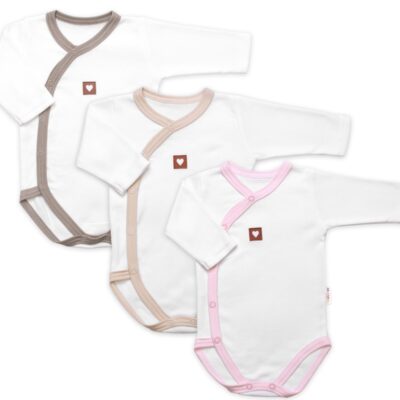 Rastúca výhodná sada, 3x Body pre bábätko Nature - ružová/béžová/taupe