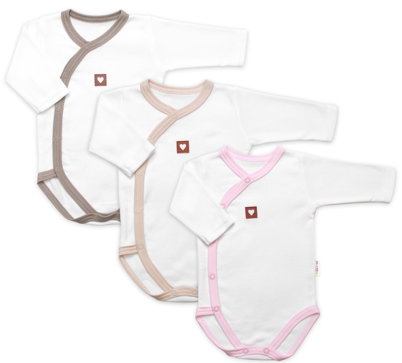 Rastúca výhodná sada, 3x Body pre bábätko Nature - ružová/béžová/taupe