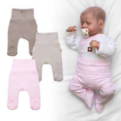 Rastúca výhodná sada, 3x polodupačky pre bábätko Nature - ružová/béžová/taupe, veľ. 56/62