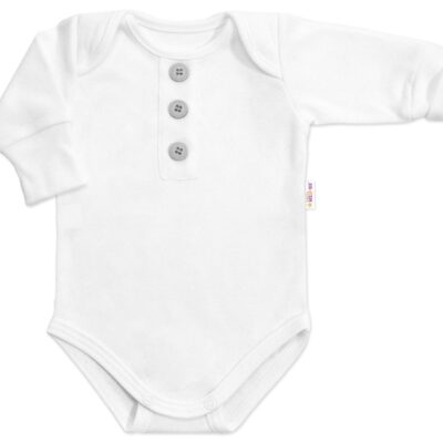 Rastúce body NATURE, dlhý rukáv s gombíkmi, bavlna, biele, 68/74