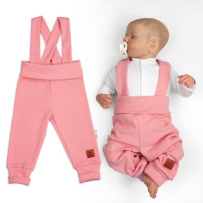 Rastúce legíny s trakmi, rebrované so širokým pásom - marhuľové, 68/74