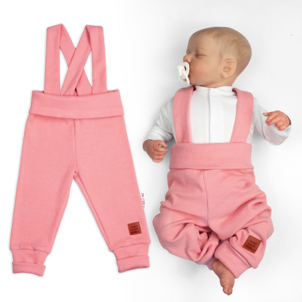 Rastúce legíny s trakmi, rebrované so širokým pásom - marhuľové