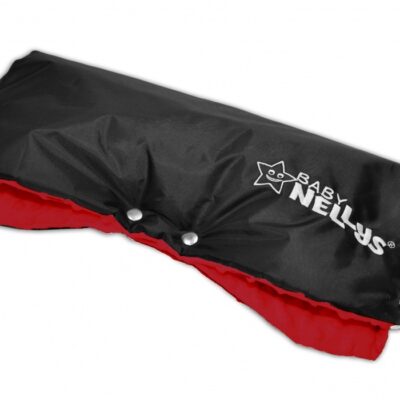 Baby Nellys: Rukávnik Minky (červená/čierny)