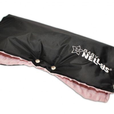 Baby Nellys: Rukávnik Minky (sv. ružová/čierny)