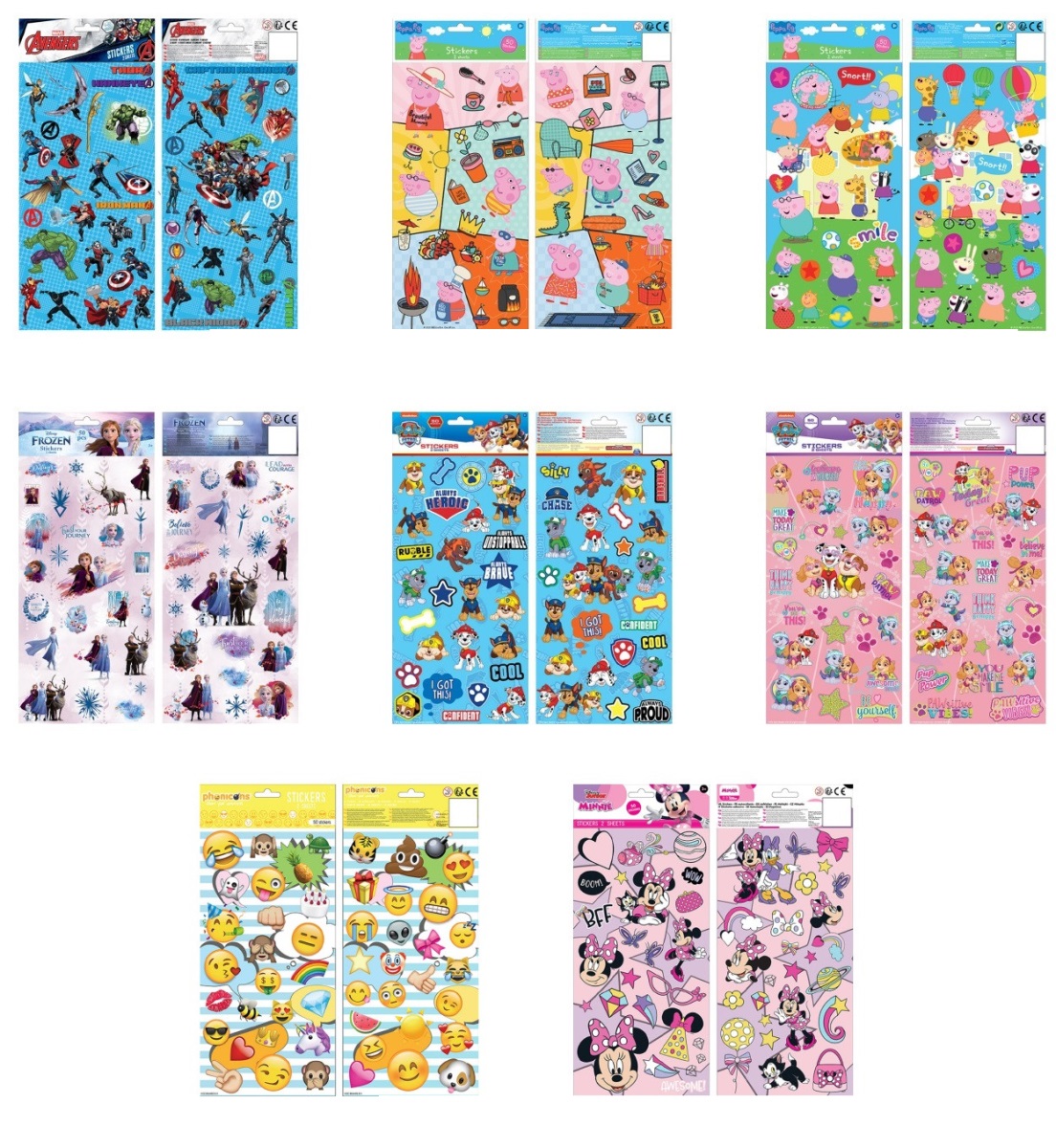 Samolepky (2 listy 15x35 cm)