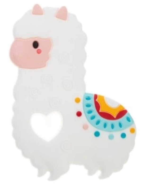 Silikónové hryzátko Lama (biele)