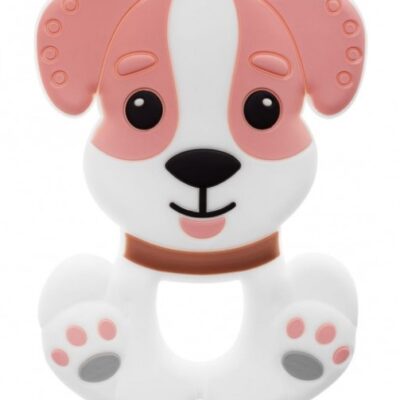 Silikónové hryzátko Psík (ružové)