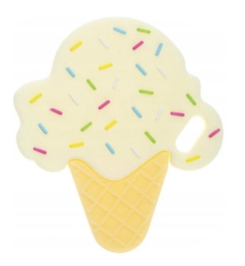 Silikónové hryzátko Zmrzlinka (vanilková)