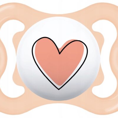 Silikónový cumlík Mam Supreme s krabičkou - Srdiečko, ružový