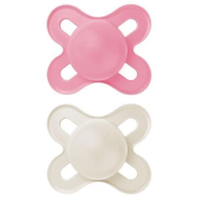 Silikónový cumlík Štart s krabičkou - Girl, púdrová/sivá - 2 ks