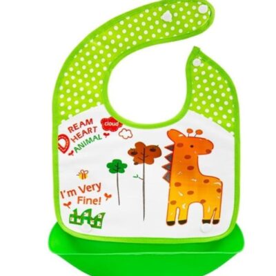 Silikónový podbradník Žirafa (zelený)