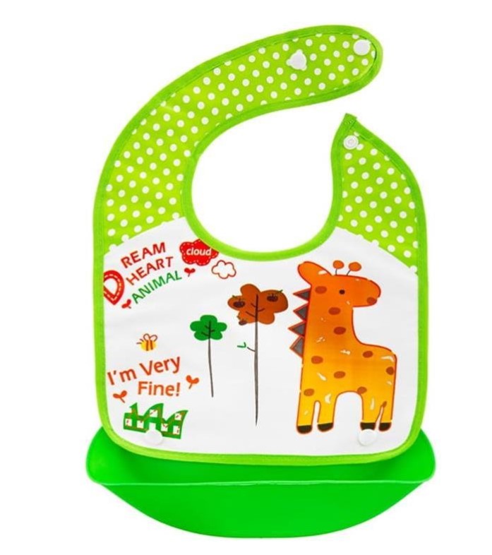 Silikónový podbradník Žirafa (zelený)