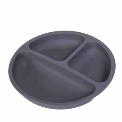 Silikónový tanier, trojkomorový - antracit