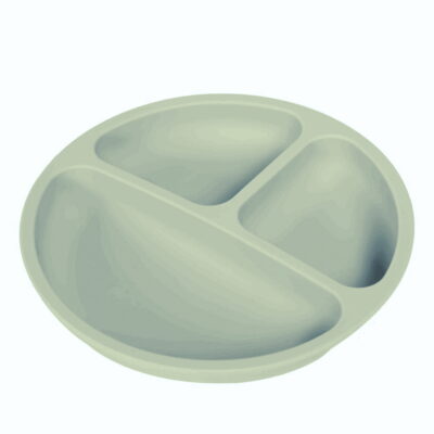 Silikónový tanier, trojkomorový - šedomodrý