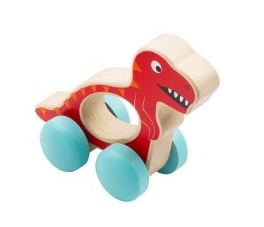 Small Foot: Drevená hračka Dinosaurus (červený)