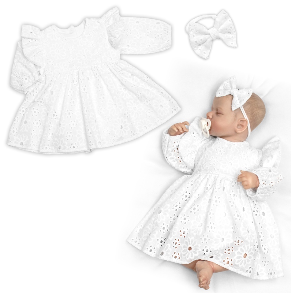 Sukničkobody s volánikom + čelenka, Laura, Madeira, 2D sada, biele, veľ. 80