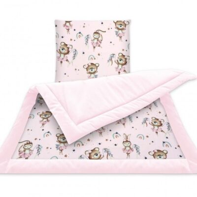 Súprava do kočíka, 2D, bavlna + Velvet, Little Balerina - ružová