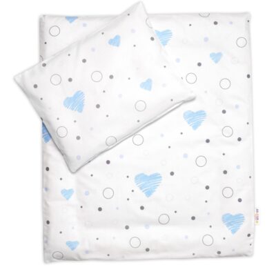 Súprava do kočíkov s výplňou, I love Boy Baby Nellys, modrá/biela