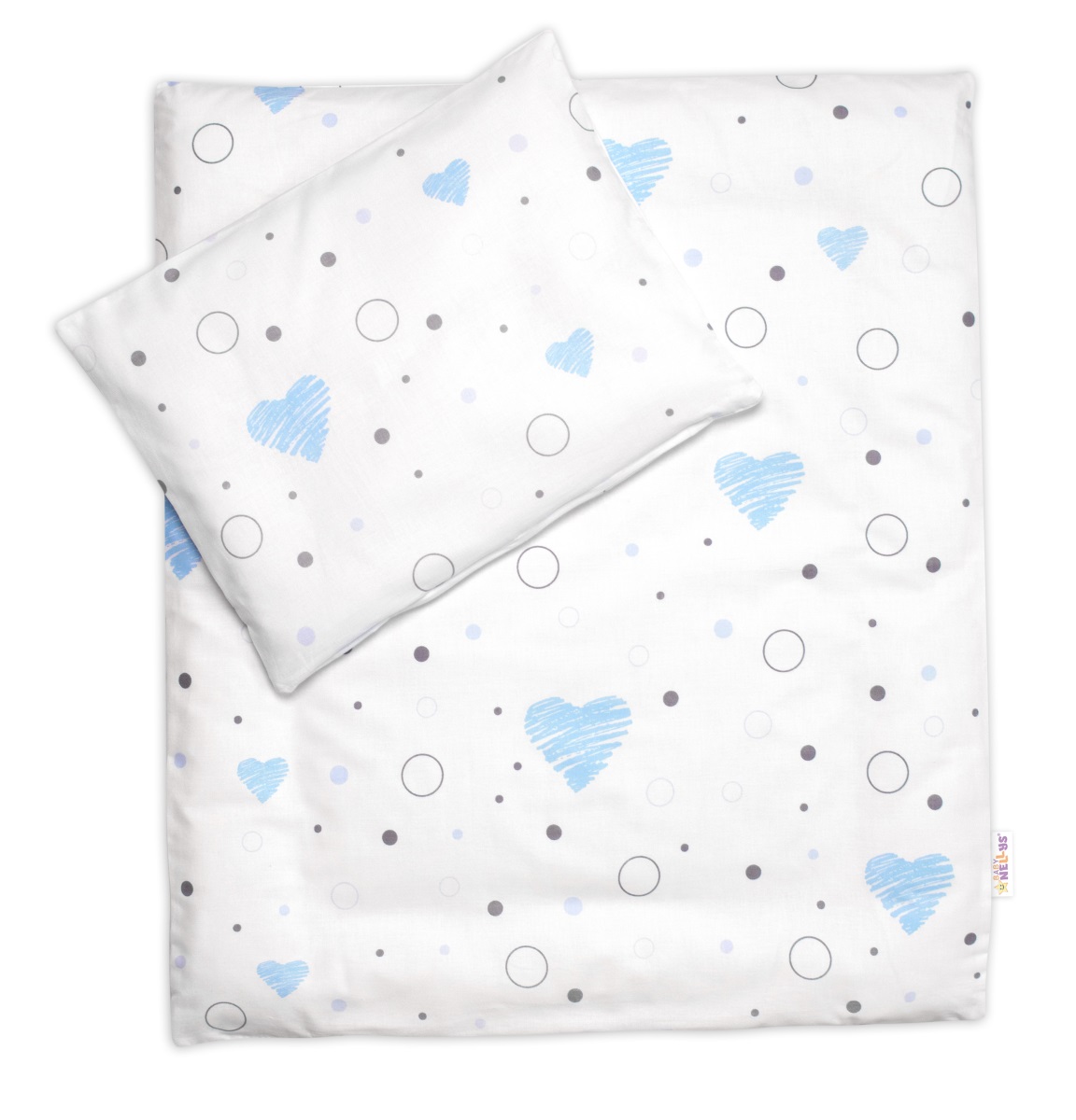 Súprava do kočíkov s výplňou, I love Boy Baby Nellys, modrá/biela