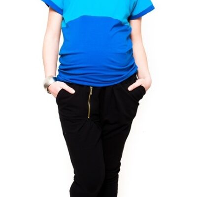 Tehotenské rúrkové tepláky Be Maamaa - čierne