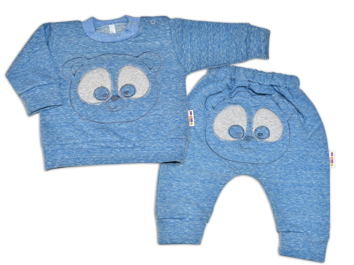 Tepláková súprava Baby Nellys -
MEDVEDÍK - modrý melír, veľ. 86