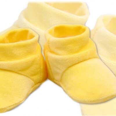 TERJAN: VELUR krémové topánočky/ponožky